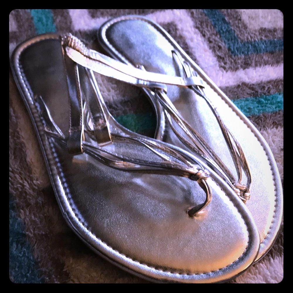 Silver heel strap sandal